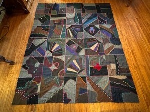 lot 4 image: Vintage Crazy Quilt Top