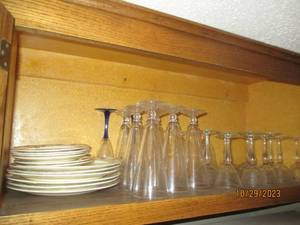 Assortment of fluted glassware and ...