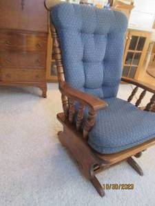 Wood glider Rocker with Upholstered...