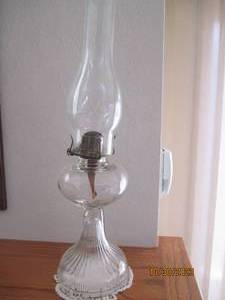 Vintage clear glass hurricane oil l...