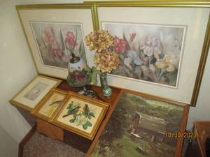 Collection of framed wall art, deco...