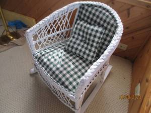 White Wicker Rattan child sized roc...