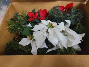 Box of holiday decoration gear