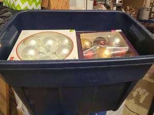 Tote full of like new ornament bulbs for painting