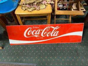 lot 96 image: 12 x 43 Coca Cola Plexiglass Sign