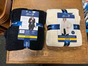 lot 99 image: 2 New Chenille Cardigan - Medium