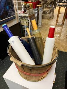 lot 112 image: Rolling Pins in Basket