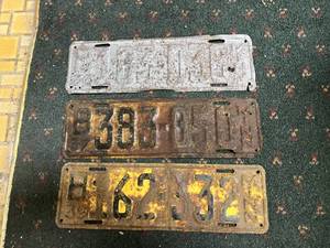 lot 124 image: 1936, 1937 & 1939 MN License Plates