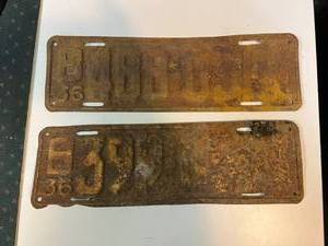 lot 125 image: 1936 MN License Plates
