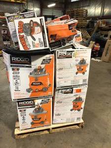 Pallet of Assorted Ridgid WetDry Shop Vacs Various Sizes and Conditions Customer Returns See Pictures