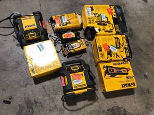 Lot of Assorted Dewalt Portable Power Stations and Accessories Various Sizes and Conditions Customer Returns See Pictures