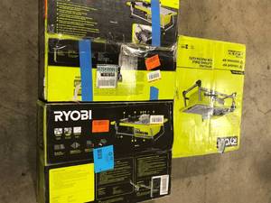 Lot of 3 RYOBI 4.8 -Amps 7 in. Blade Corded Tabletop Wet Tile Saw Customer Returns See Pictures