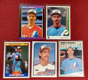 lot 1 image: (5) Randy Johnson Rookie Cards - All Different
