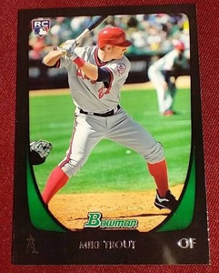 lot 173 image: 2011 Bowman Mike Trout Rookie Card - Wow