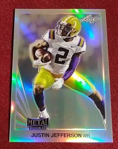 lot 175 image: 2020 Leaf Metal Justin Jefferson Rookie Card - #d50