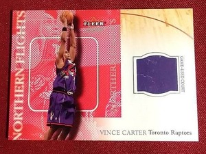 lot 177 image: 2000-01 Fleer Game Used Court Vince Carter Card