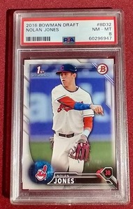 lot 14 image: 2016 Nolan Jones 1st Bowman Card - PSA 8