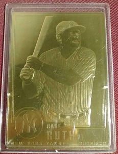 lot 11 image: 1996 Gold-Plated Babe Ruth Card