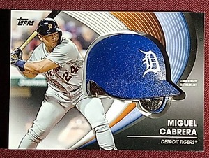 lot 19 image: 2022 Topps Miguel Cabrera Commemorative Batting Helmet Card