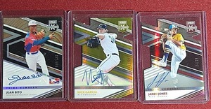 lot 37 image: (3) Autographed & Numbered Baseball Prospect Cards