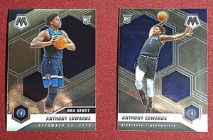 lot 42 image: (2) Mosaic Anthony Edwards Rookie Cards