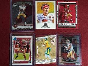lot 51 image: (6) Trey Lance Rookie Cards