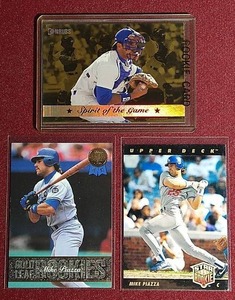 lot 53 image: (3) Mike Piazza Rookie Cards