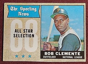 lot 65 image: 1968 Topps Roberto Clemente All Star Card