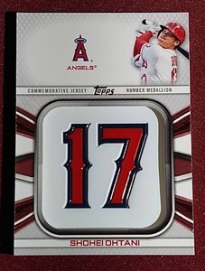 lot 70 image: 2022 Shohei Ohtani Commemorative Jersey Medallion Card