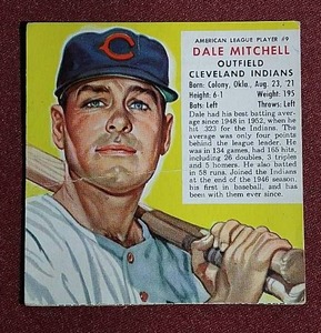 lot 73 image: 1953 Red Man Dale Mitchell Card