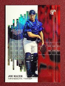 lot 74 image: 2002 Topps Pristine Joe Mauer Rookie Refractor Card - #d799