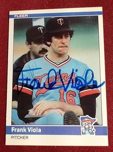 lot 95 image: Autographed 1984 Fleer Frank Viola Card