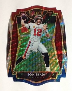 lot 97 image: 2020 Select Tom Brady Premier Level Die Cut Prizm Card