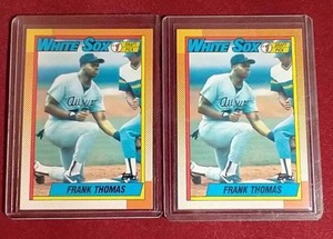 lot 103 image: (2) 1990 Topps Frank Thomas Rookie Cards
