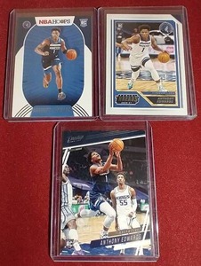 lot 105 image: (3) Anthony Edwards Rookie Cards