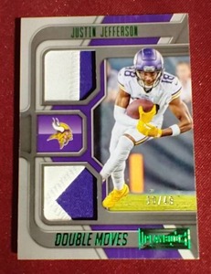 lot 106 image: 2022 Playbook Justin Jefferson Dual Patch Card - #d49