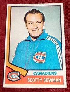 lot 109 image: 1974-75 Topps Scotty Bowman Card