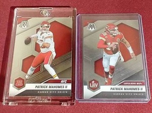 lot 110 image: (2) 2021 Mosaic Patrick Mahomes Cards