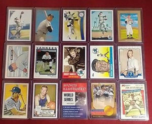 lot 112 image: (15) Mickey Mantle Insert Cards