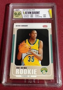 lot 114 image: 2007-08 Fleer Kevin Durant Rookie Card - HGA 9