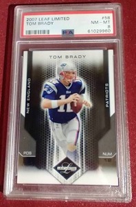 lot 121 image: 2007 Leaf Limited Tom Brady #d659 - PSA 8