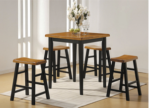 NEW ACME Gaucho 5 Piece Counter Height Dining Set, OakBlack