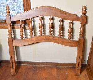 lot 94 image: Warm Wood Twin Size Headboard