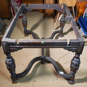 lot 95 image: Dark Carved Wood Table Base