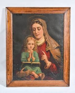 lot 104 image: Framed Madonna and Jesus Print