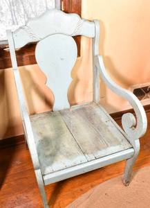 lot 37 image: Painted Blue Wooden Chair