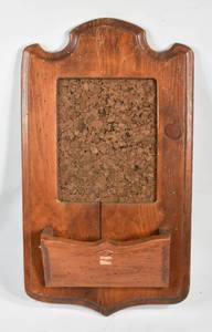 lot 125 image: Wood Frame and Basket with Cork Board