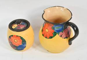 lot 237 image: Hand Painted Mrazek Cream and Sugar Set