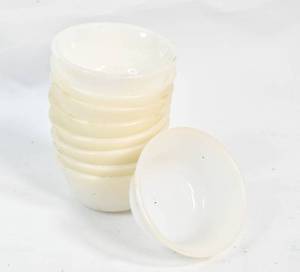 lot 236 image: Set of 9 Milk Glass Dessert Bowls