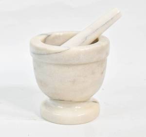 lot 233 image: White Marble Mortar & Pestle